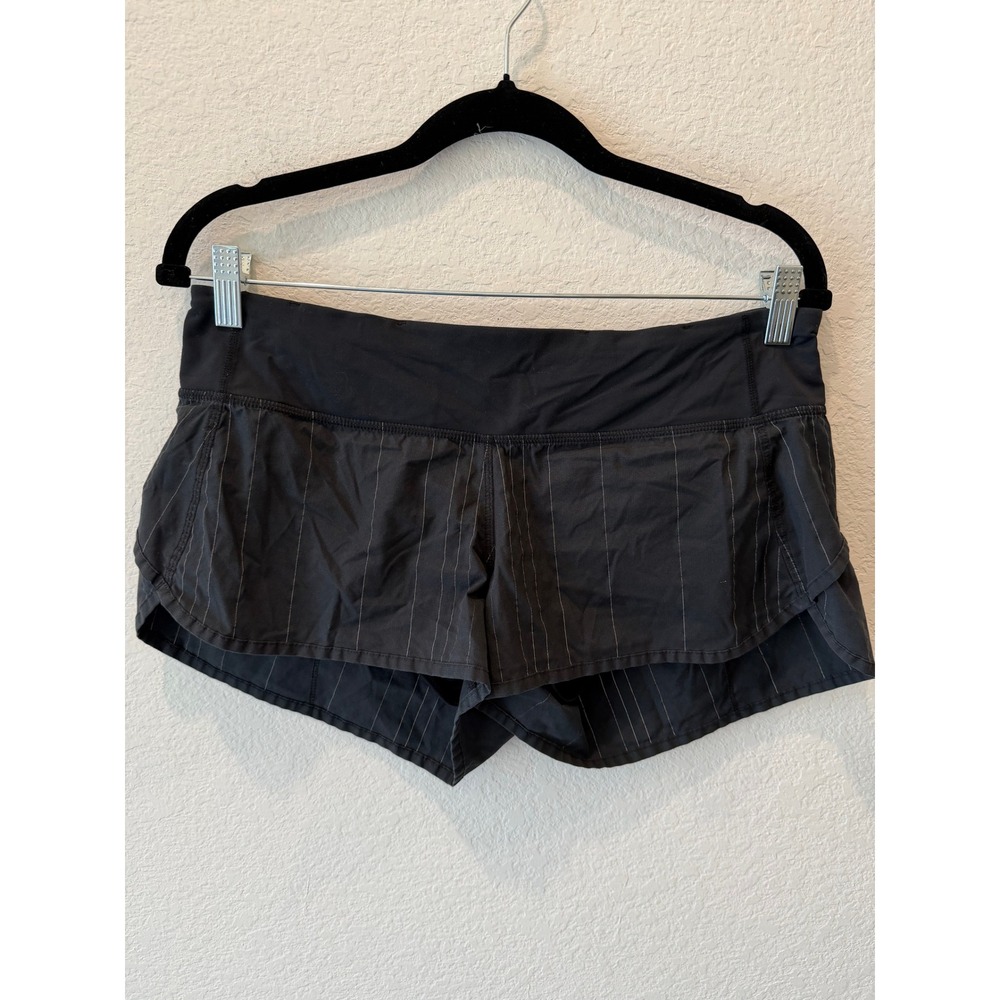 Lululemon Speed Up Shorts Black Pinstripe Running Athletic Size 8